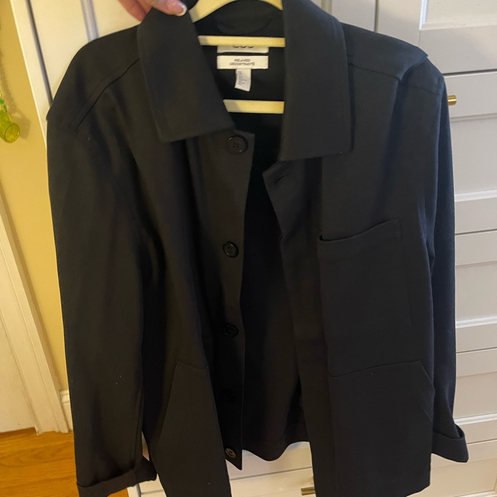 Cos Black Shacket Jacket